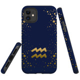 For iPhone 11 Case, Tough Protective Back Cover, Aquarius Sign | Protective Cases | iCoverLover.com.au