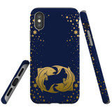 For iPhone XS Max Case, Tough Protective Back Cover, Pisces Drawing | Protective Cases | iCoverLover.com.au