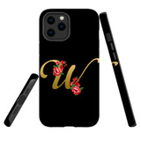 For iPhone 12 / 12 Pro Case, Tough Protective Back Cover, Embellished Letter W | Protective Cases | iCoverLover.com.au