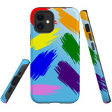 For iPhone 12 mini Case, Tough Protective Back Cover, Rainbow Brushes | Protective Cases | iCoverLover.com.au