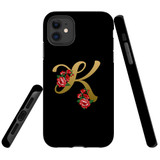 For iPhone 11 Case, Tough Protective Back Cover, Embellished Letter K | Protective Cases | iCoverLover.com.au