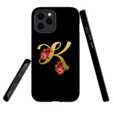 For iPhone 12 Pro Max Case, Tough Protective Back Cover, Embellished Letter K | Protective Cases | iCoverLover.com.au