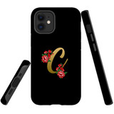 For iPhone 12 mini Case, Tough Protective Back Cover, Embellished Letter C | Protective Cases | iCoverLover.com.au
