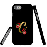 For iPhone SE 5G (2022), SE (2020) / 8 / 7 Case, Tough Protective Back Cover, Embellished Letter C | Protective Cases | iCoverLover.com.au