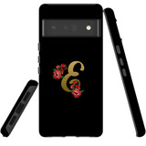 For Google Pixel 6 Pro Case Tough Protective Cover Embellished Letter E