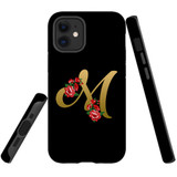 For iPhone 12 mini Case, Tough Protective Back Cover, Embellished Letter M | Protective Cases | iCoverLover.com.au