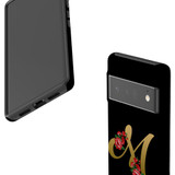 For Google Pixel 6 Pro Case Tough Protective Cover Embellished Letter M