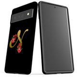 For Google Pixel 6 Pro Case Tough Protective Cover Embellished Letter N