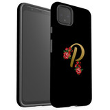 For Google Pixel 7, 6 Pro, 5, 4A 5G, 4A, 4 XL, 4 Case, Tough Protective Back Cover, Embellished Letter P | Protective Cases | iCoverLover.com.au