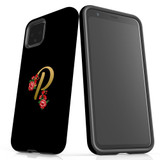 For Google Pixel 7, 6 Pro, 5, 4A 5G, 4A, 4 XL, 4 Case, Tough Protective Back Cover, Embellished Letter P | Protective Cases | iCoverLover.com.au