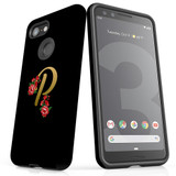 For Google Pixel 3 Case, Tough Protective Back Cover, Embellished Letter P | Protective Cases | iCoverLover.com.au