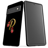 For Google Pixel 6 Pro Case Tough Protective Cover Embellished Letter P