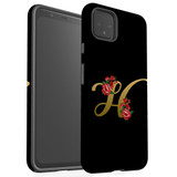 For Google Pixel 7, 6 Pro, 5, 4A 5G, 4A, 4 XL, 4 Case, Tough Protective Back Cover, Embellished Letter H | Protective Cases | iCoverLover.com.au