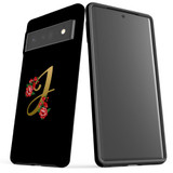 For Google Pixel 6 Pro Case Tough Protective Cover Embellished Letter J