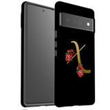 For Google Pixel 6 Pro Case Tough Protective Cover Embellished Letter X