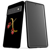 For Google Pixel 6 Pro Case Tough Protective Cover Embellished Letter X
