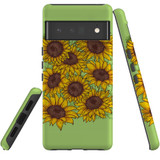 For Google Pixel 6 Pro Case Tough Protective Cover Sunflowers