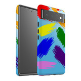 For Google Pixel 6 Case, Protective Back Cover,Rainbow Brushes | Shielding Cases | iCoverLover.com.au