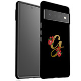 For Google Pixel 6 Pro Case Tough Protective Cover Embellished Letter G