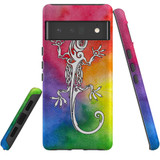 For Google Pixel 6 Pro Case Tough Protective Cover Rainbow Lizard