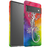 For Google Pixel 6 Pro Case Tough Protective Cover Rainbow Lizard
