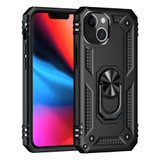 For iPhone 13 Pro Max, 13, 13 Pro, 13 mini Case, Protective Shockproof TPU/PC Cover, Ring Holder, Black | Armour Cases | iCoverLover.com.au