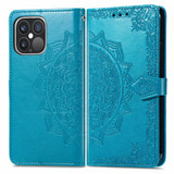 For iPhone 13 Pro Max, 13, 13 Pro, 13 mini Case, Mandala Design Wallet Cover, Blue | PU Leather Cases | iCoverLover.com.au