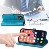 For iPhone 13 Pro Max, 13, 13 Pro, 13 mini Case, Mandala Design Wallet Cover, Blue | PU Leather Cases | iCoverLover.com.au