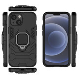 For iPhone 13 Pro Max, 13, 13 Pro, 13 mini Case, Shockproof PC/TPU Protective Cover with Magnetic Ring Holder, Black | Plastic Cases | iCoverLover.com.au