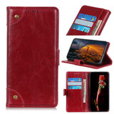 For iPhone 13 Case Copper Buckle Folio PU Leather Cover Wallet, Wine Red | PU Leather Cases | iCoverLover.com.au
