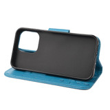 For iPhone 13 Pro Max, 13 Case Playful Butterflies PU Leather Wallet Cover, Stand, Blue | PU Leather Cases | iCoverLover.com.au