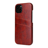 For iPhone 13 Case Deluxe Leather Wallet Back Shell Slim Cover Brown