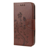 For iPhone 13 Pro Max, 13, 13 Pro, 13 mini Case, Playful Butterflies PU Leather Wallet Cover, Stand, Brown | PU Leather Cases | iCoverLover.com.au