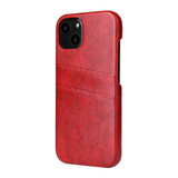 For iPhone 13 Case Deluxe Leather Wallet Back Shell Slim Cover Red