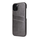 For iPhone 13 mini Case Deluxe Leather Wallet Back Shell Slim Cover Grey