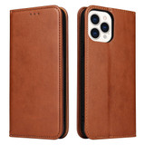 For iPhone 13 Pro Case Leather Flip Wallet Folio Cover with Stand Brown