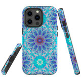 For iPhone 13 Pro Max Case, Protective Back Cover, Psychedelic Blues | Shielding Cases | iCoverLover.com.au