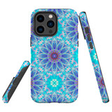 For iPhone 14 Pro Case Tough Protective Cover, Psychedelic Blues | Shielding Cases | iCoverLover.com.au