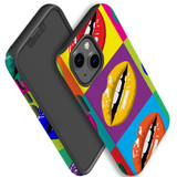 For iPhone 14 Pro Max/14 Pro/14 Plus/14, 13 Pro Max, 13 Pro, 13, 13 mini Case, Protective Back Cover, Pop Art Lips | Shockproof Cases | iCoverLover.com.au