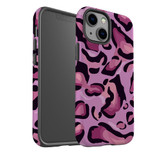For iPhone 14 Pro Max, 14 Pro, 14 Plus, 14, 13 Pro Max, 13 Pro, 13, 13 Mini Case, Protective Back Cover, Magenta Leopard Pattern | Protective Cases | iCoverLover.com.au