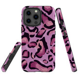 For iPhone 13 Pro Max Case, Protective Back Cover, Magenta Leopard Pattern | Shielding Cases | iCoverLover.com.au