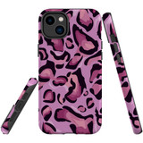 For iPhone 14 Plus Case Tough Protective Cover, Magenta Leopard Pattern | Shielding Cases | iCoverLover.com.au