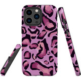 For iPhone 14 Pro Max Case Tough Protective Cover, Magenta Leopard Pattern | Shielding Cases | iCoverLover.com.au