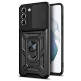 For Samsung Galaxy S21 FE Case, Shockproof Cover, Ring Holder, Camera Cover, Black | iCoverLover Australia