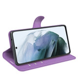 For Samsung Galaxy S21 FE Case, Lychee Texture, Protective PU Leather Wallet Cover, Purple | iCoverLover.com.au