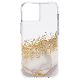 For iPhone 13 Case-Mate Karat Marble Antimicrobial Cover White/Gold