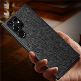 Samsung Galaxy S22 Ultra, S22+ Plus, S22 Case, Slim Real Leather Cover, Black | iCoverLover AU