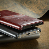 Samsung Galaxy S22 Ultra, S22+ Plus, S22 Case, Deluxe Fierre Shann PU Leather Wallet Back Cover, Brown
