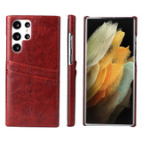 Samsung Galaxy S22 Ultra, S22+ Plus, S22 Case, Deluxe Fierre Shann PU Leather Wallet Back Cover, Brown