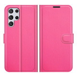 For Samsung Galaxy S22 Ultra/S22+ Plus/S22 Case, Lychee Texture Folio PU Leather Wallet Cover, Rose Red | Folio Cases | iCoverLover.com.au